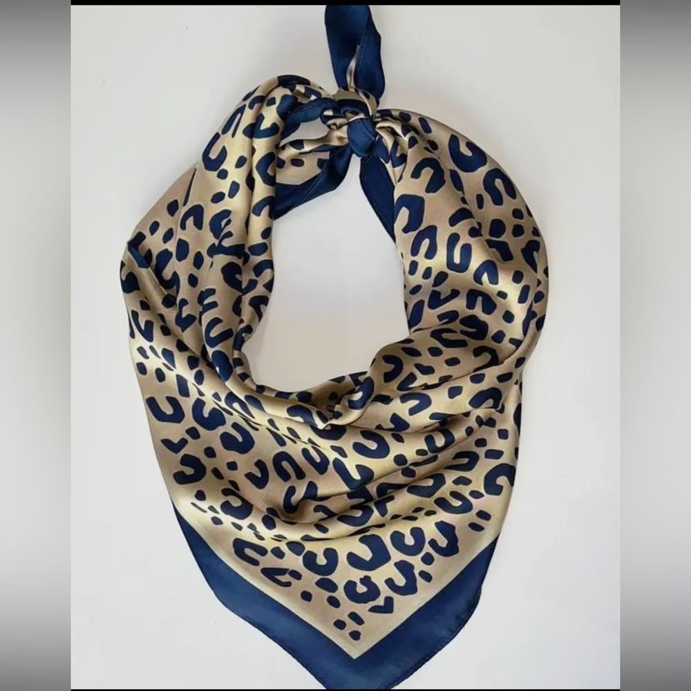 Animal Print Scarf Blue/Gold